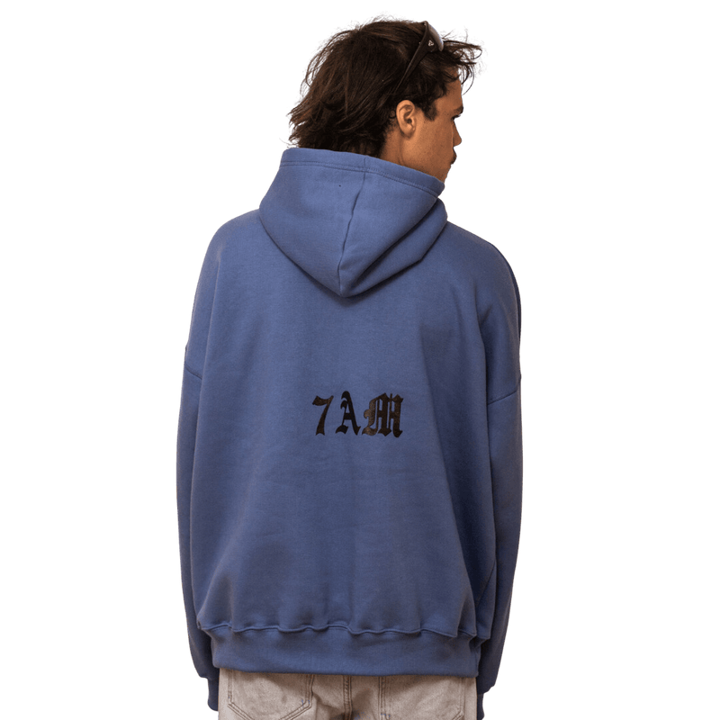 7 AM TECHNO BLUE Hoodies One Size / Navy Blue 43427690283165
