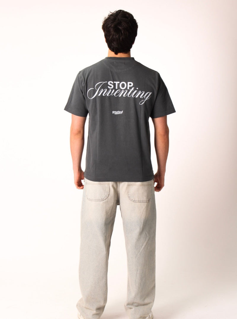 STOP INVENTING TEE - BLACK OYSTER