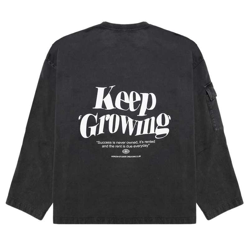 Horizon OBSIDIAN BLACK "KEEP GROWING" CREWNECK Crewnecks