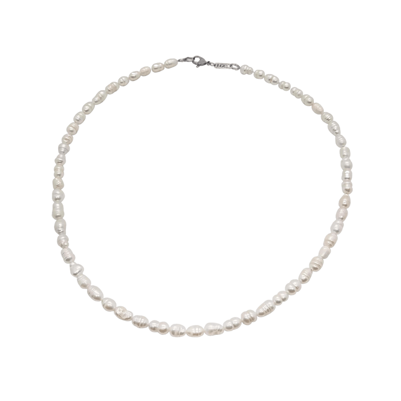 Lost Gen Club BELIZE PEARL CHAIN Necklaces 45 cm / White BLZ-NEC-SIL