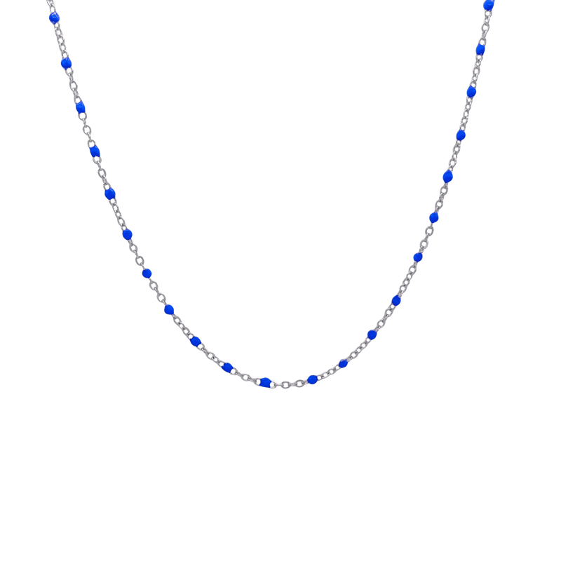 Lost Gen Club BLUE GEM CHAIN Necklaces 50 cm / Blue BLU-NEC-SIL