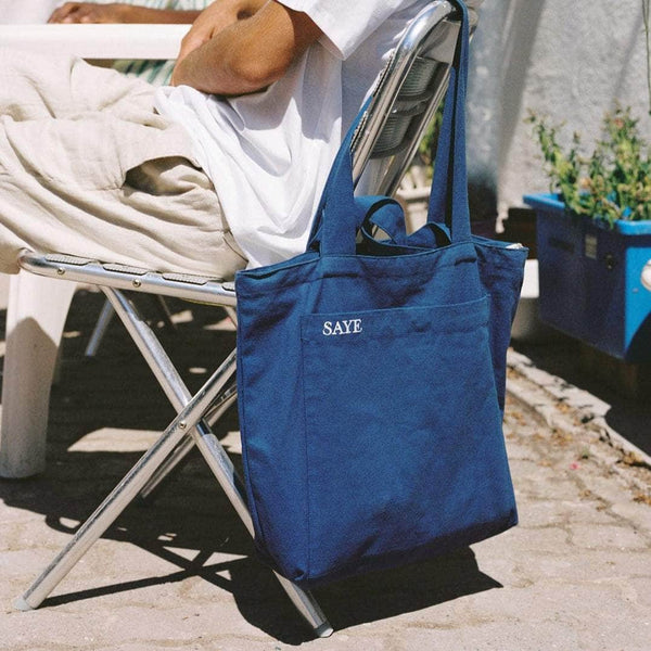 Saye SAYE CANVAS ZIP TOTE BAG COBALT Accessories One Size / Blue TOTEBAG-02-BLUE